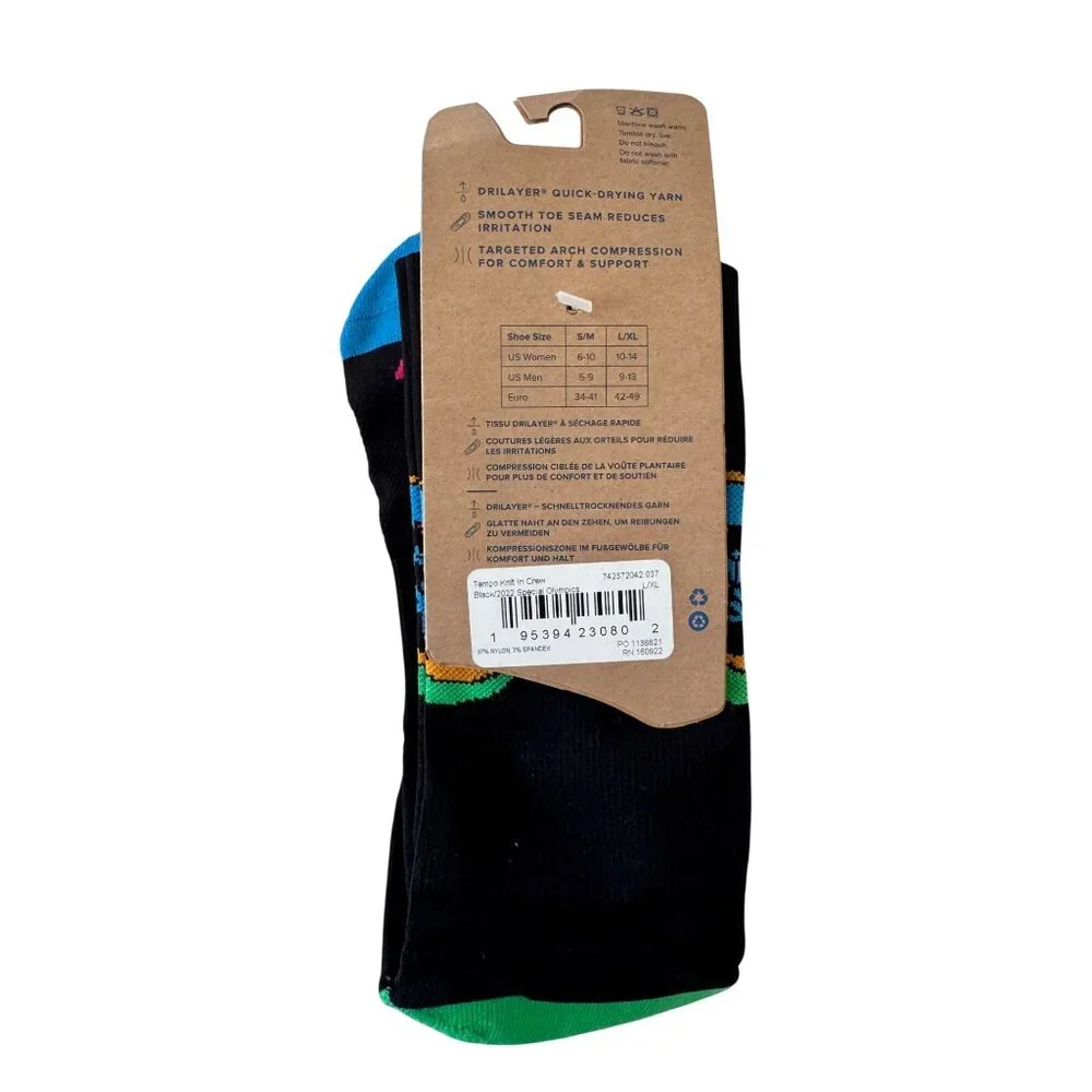 Brooks Tempo Knit Crew Run Socks NWT Size L/XL  Mens 9-13  WMNS 10-14